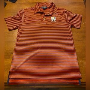 PGA Tour Ralph Lauren  Polo Shirt in Orange and Navy Stripes Youth L